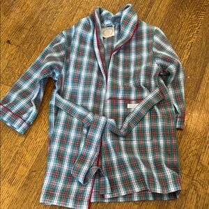 Kids Green & Red Plaid Pajama Robe